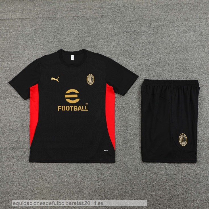 Nuevo Entrenamiento Conjunto Completo AC Milan 24/25 Negro I Rojo Baratas